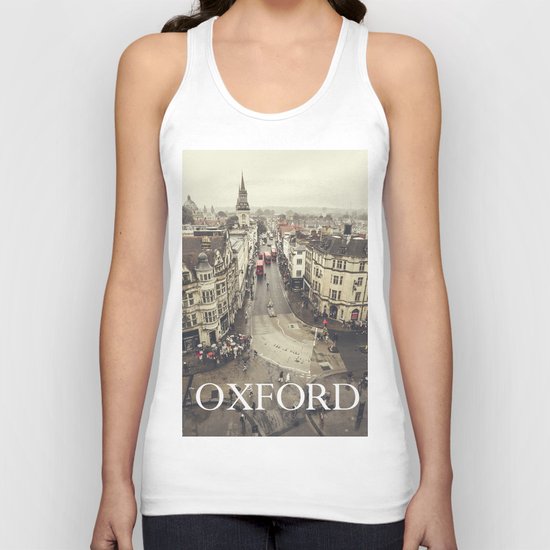Red buses at Oxford Unisex Tank Top