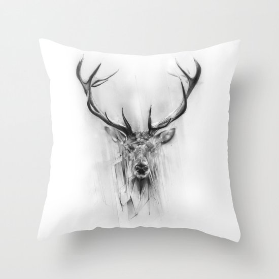 Red Deer Throw Pillow