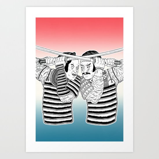 Samurai Duel Art Print