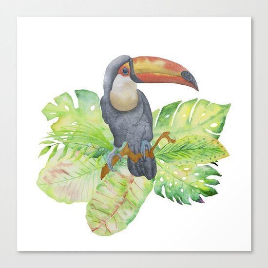 Toucan tropical and exotic Bird on #Society6 Canvas Print