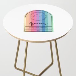 Aquarius Zodiac | Rainbow Stripe Side Table