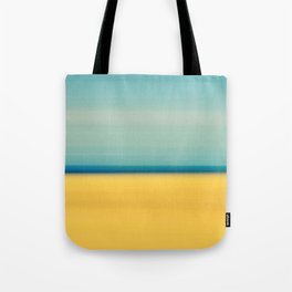 Yellow Sand Blue Sky Abstract Beach Photography Tote Bag