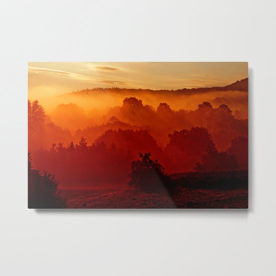 Mystical foggy morning Metal Print