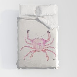 Crab - étrille petit crabe violet rose Duvet Cover