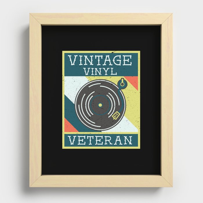 Vintage Vinyl Veteran Recessed Framed Print