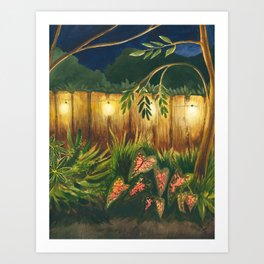 Backyard Nocturne Art Print