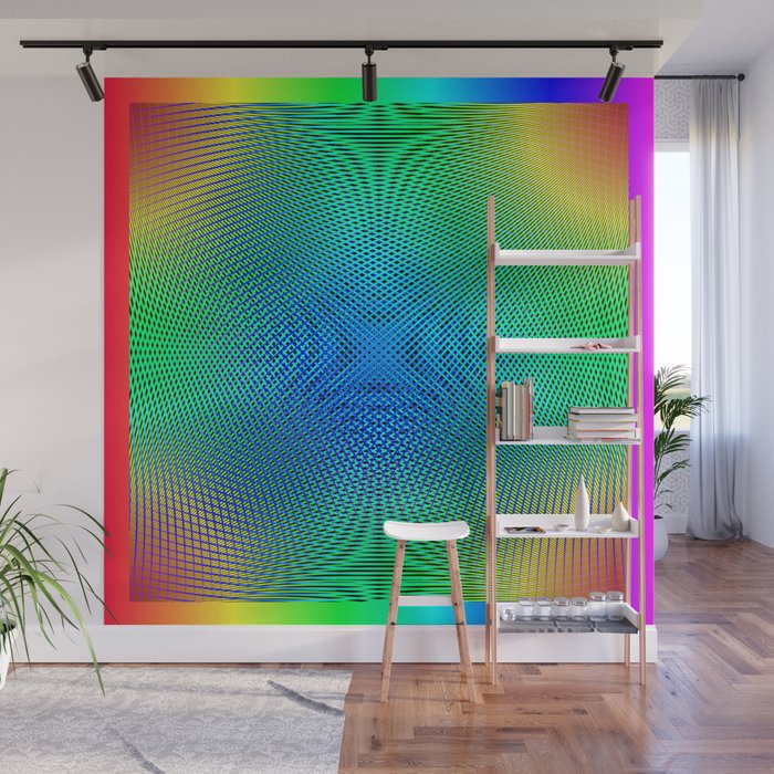Spirograph Of Parallel Lines Abstract Background Of Glowing Lines Wall Mural By Grachyhamr