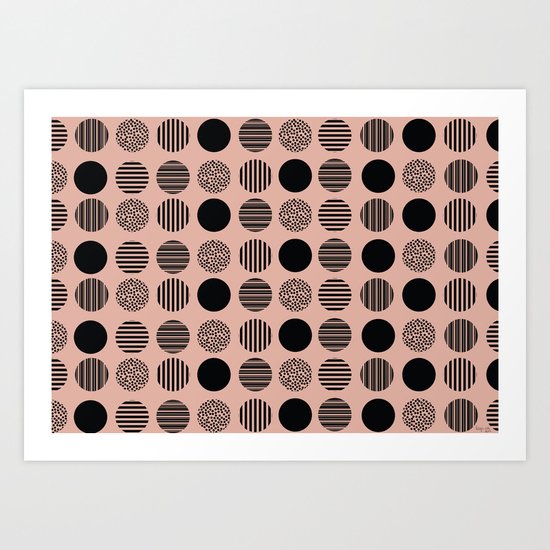 old pink circles Art Print