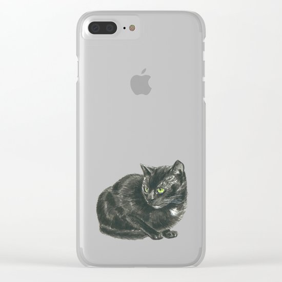 Black cat Clear iPhone Case