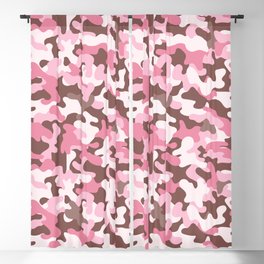 Pink Military Camouflage Pattern Blackout Curtain