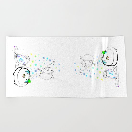 raining flowers Beach Towel