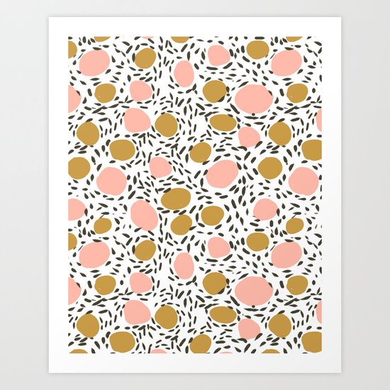 Pebbles cute pattern gender neutral dorm college abstract design minimal modern earth nature Art Print