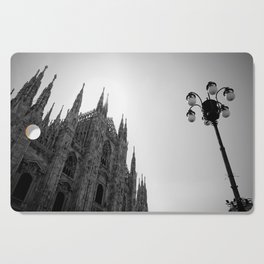 Duomo di Milano | Largest gothic cathedral in the world | Landmarks of Italy in Black and White Cutting Board