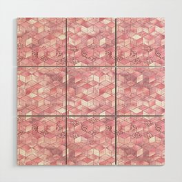 Luxury Pink Geometric Pattern Wood Wall Art