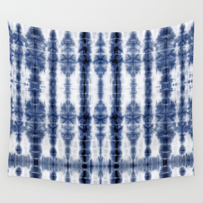 Tiki Shibori Blue Wall Tapestry