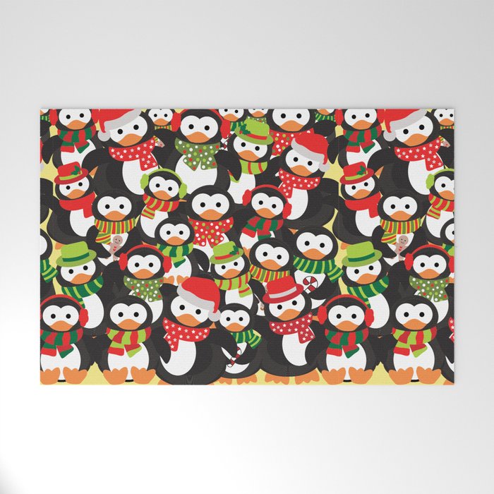 Penguin family Welcome Mat