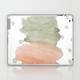 Watercolor Dots and Paint Stroke Phone Wallpaper Laptop Skin