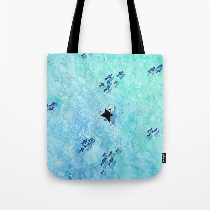 Ninja splashes in Sardinia sea Tote Bag