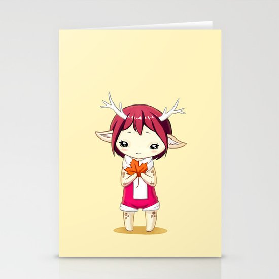 Deer Girl Stationery Cards