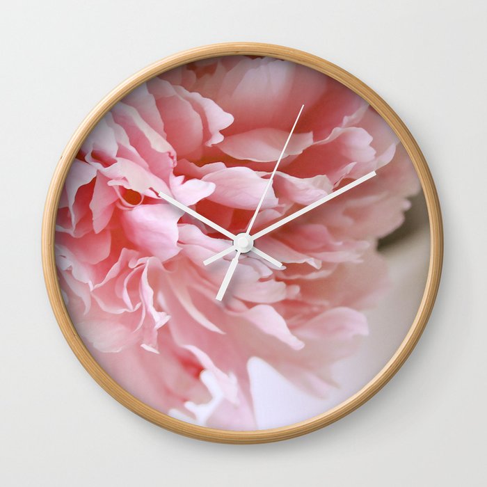 Peony Pink Wall Clock