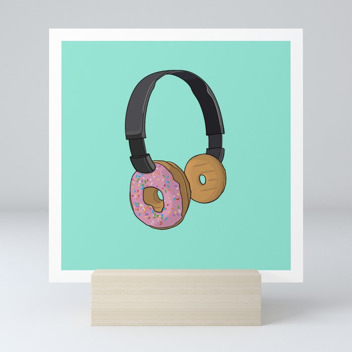 Donut Headphones Mini Art Print