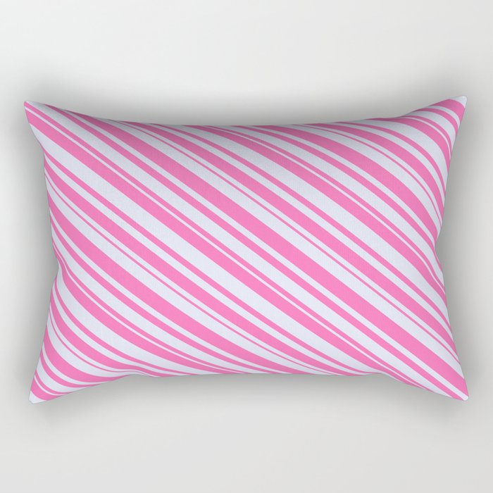 Lavender and Hot Pink Colored Lines Pattern Rectangular Pillow