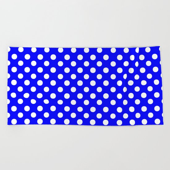 Polka Dots (White/Blue) Beach Towel