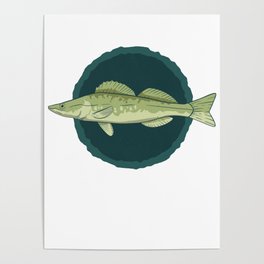 Funny angler gift walleye fishing motif fishing men Poster