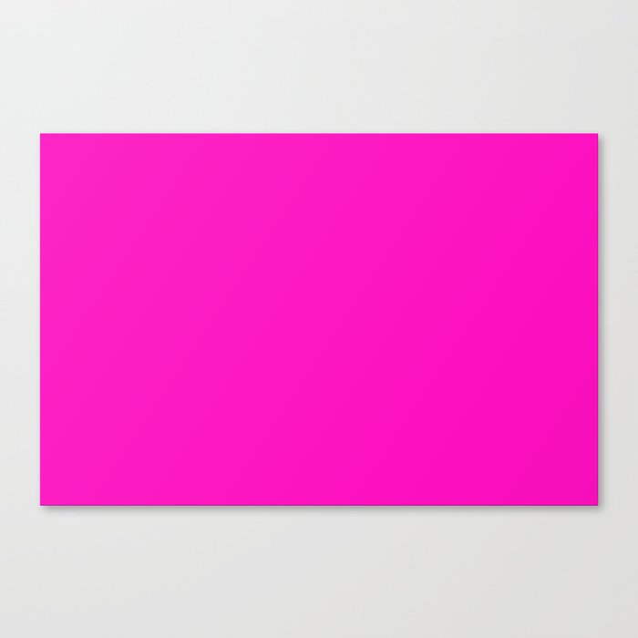 Shocking Pink Solid Color Popular Hues - Patternless Shades of Pink Collection - Hex Value #FC0FC0 Canvas Print