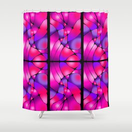 Pink And Purple Neurographic Art Repeating Pattern  Shower Curtain