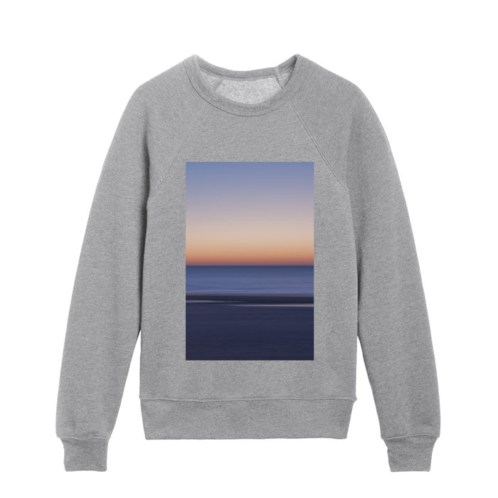 Oceean sunset long exposure art print - coastal beach nature and travel photography Kids Crewneck