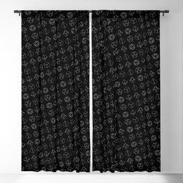 D&D White Dice Pattern Blackout Curtain