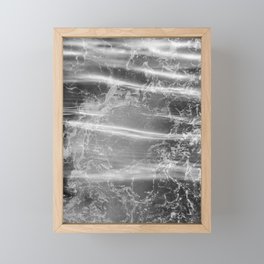 Abstract water waves black and white Framed Mini Art Print