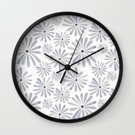Watercolor pattern of simple bright flowers Wall Clock
