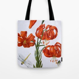 Red Lily antique 1680 Tote Bag