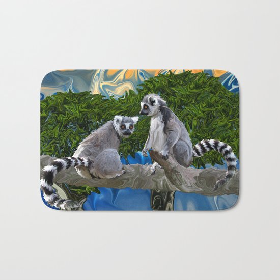 Playful Lemur-ick Bath Mat