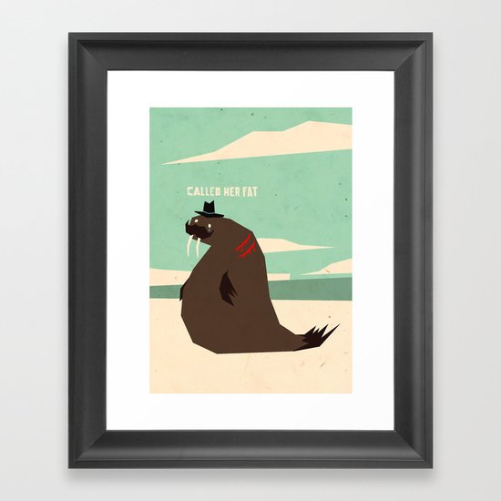 W is for walrus Framed Art Print