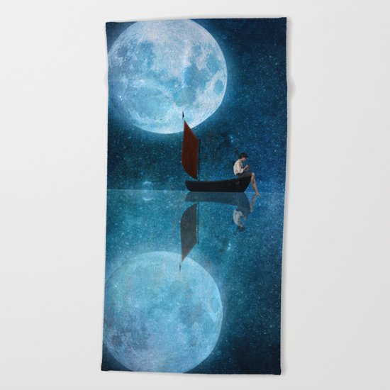 The Moon and Me Beach Towel