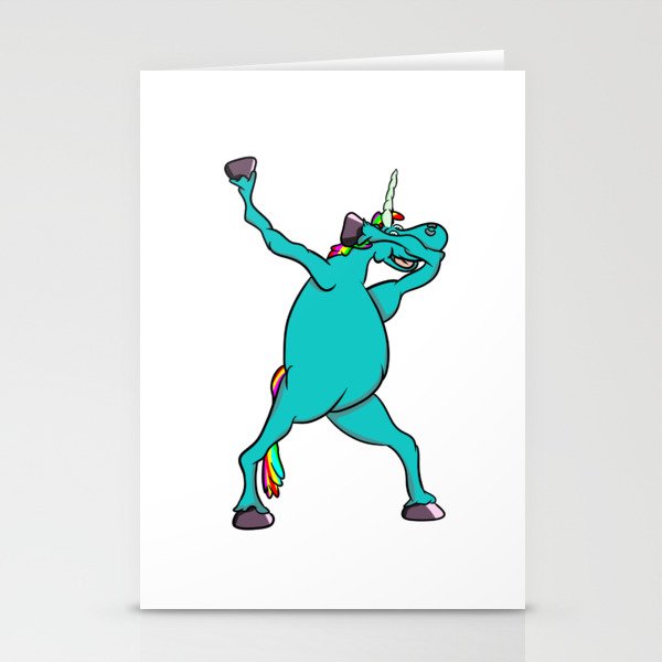 Unicorn Dabbing Stationery Cards By Mailboxdisco Society6