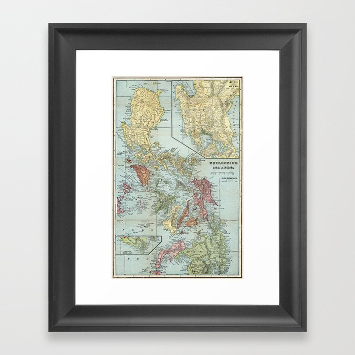 Vintage Map of The Philippines (1898) Framed Art Print
