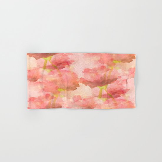 Delicate Pink Watercolor Floral Abtract Hand & Bath Towel
