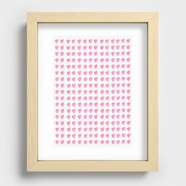 Pink Hearts Print Recessed Framed Print