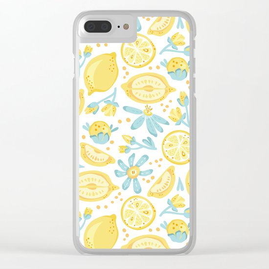 Lemon pattern White Clear iPhone Case