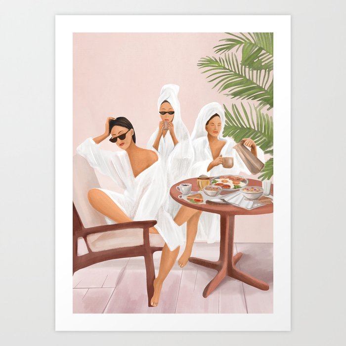 Weekend morning with friends Art Print