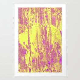 Vaporwave Fluid Painting - Yellow and Magenta Art Print