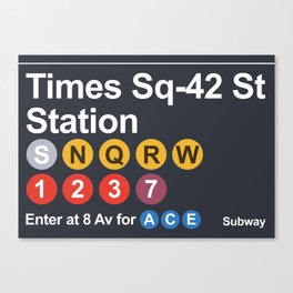 new york subway sign Canvas Print
