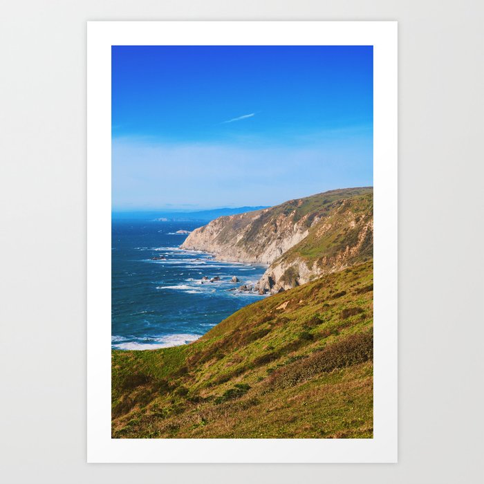 Blue California Coast Art Print