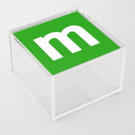 letter M (White & Green) Acrylic Box