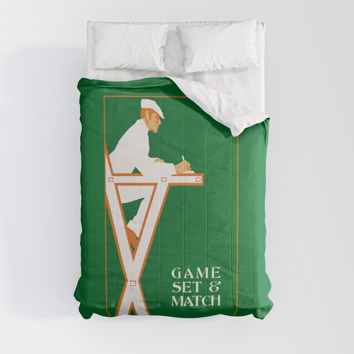 Game set and match retro tennis referee Comforter