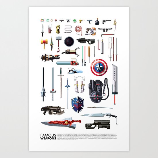 Famous Weapons Art Print